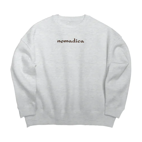 nomadicaロゴ 山なし(茶) Big Crew Neck Sweatshirt