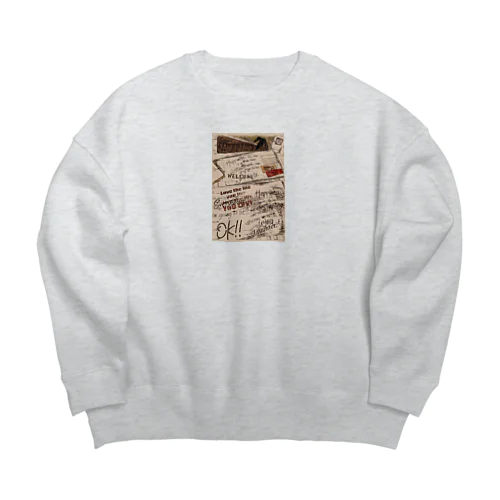 ビンテージ風ステンシル Big Crew Neck Sweatshirt