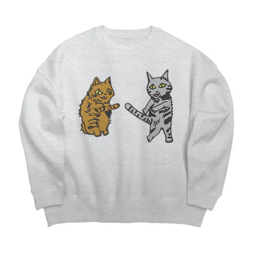 ダンシングキャット Big Crew Neck Sweatshirt