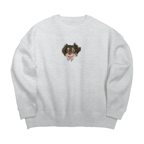 いぬのまゆげさん Big Crew Neck Sweatshirt