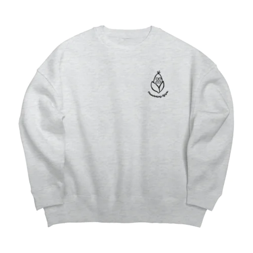 とうもろこしオジサン Big Crew Neck Sweatshirt