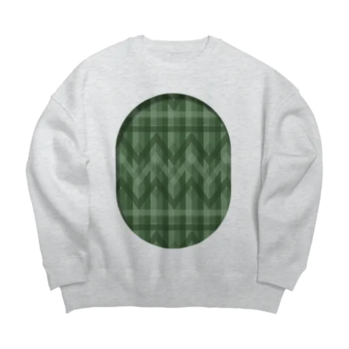 zigzag_window_green Big Crew Neck Sweatshirt