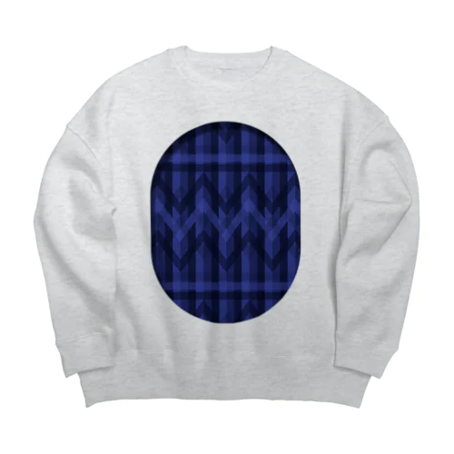 zigzag_window_indigo_blue Big Crew Neck Sweatshirt