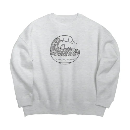 ラーメンUSA 線 Big Crew Neck Sweatshirt