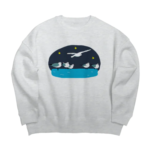 夜のユリカモメ Big Crew Neck Sweatshirt