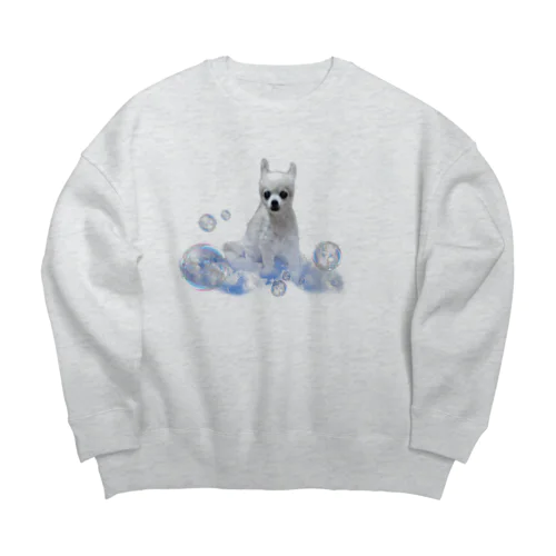 角刈りの犬　くものうえver Big Crew Neck Sweatshirt