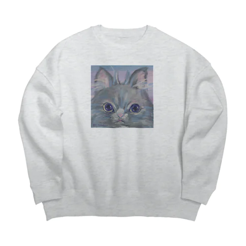 フクロウじゃないもん Big Crew Neck Sweatshirt