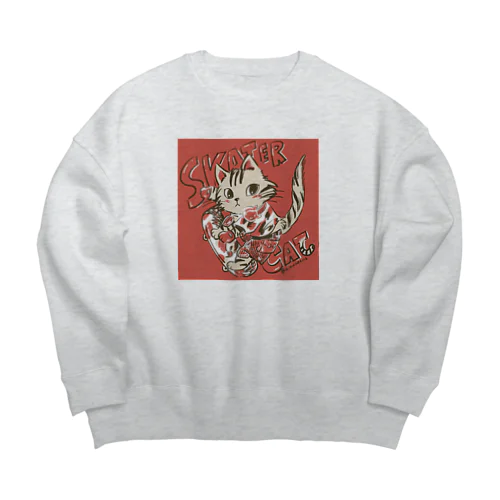 SKATER CAT Big Crew Neck Sweatshirt