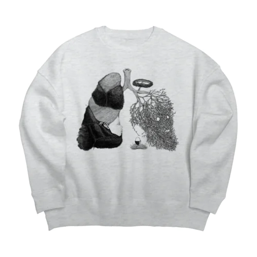 「呼吸と巣」 Big Crew Neck Sweatshirt