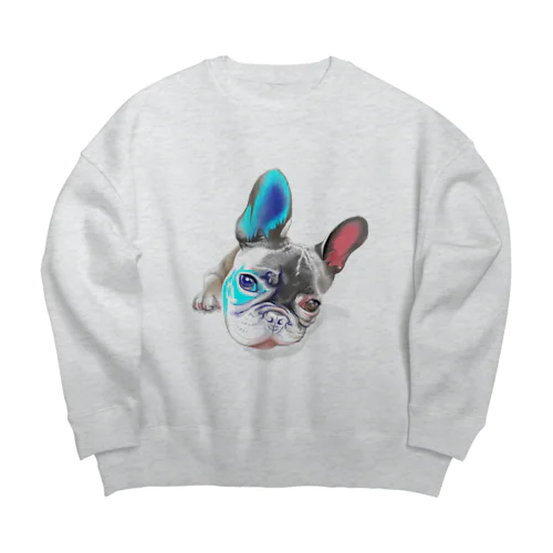 フレンチブルドッグのミリオン Big Crew Neck Sweatshirt