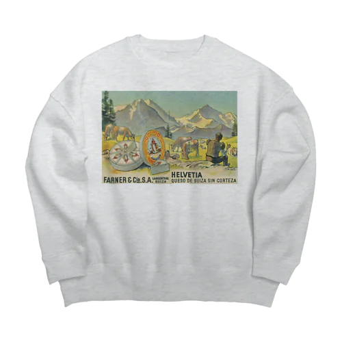 スペインで販売されたスイスチーズ 1950年代　リトグラフ Big Crew Neck Sweatshirt