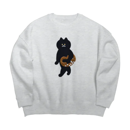 喫茶店の猫（プレッツェルお持ち帰り） Big Crew Neck Sweatshirt