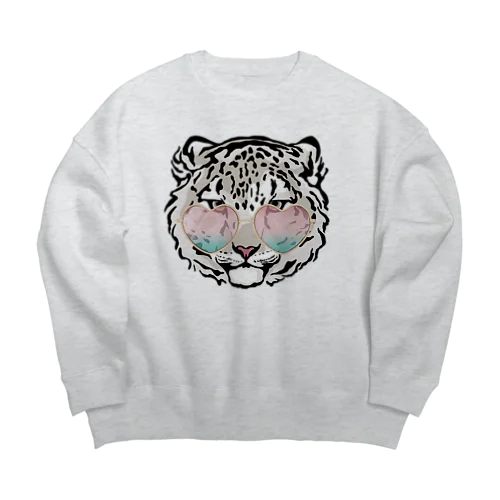 Snow Leopard Big Crew Neck Sweatshirt