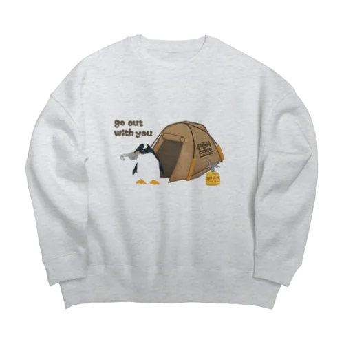 キャンプなペンギン Big Crew Neck Sweatshirt