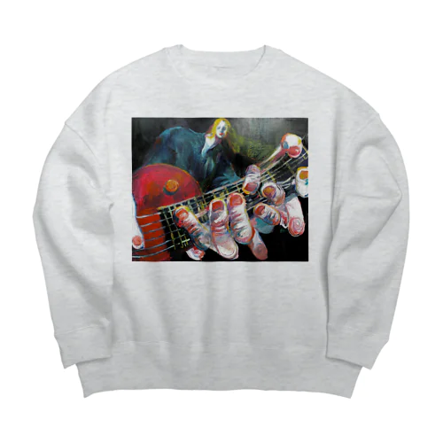 ギターは顔で弾こう Big Crew Neck Sweatshirt