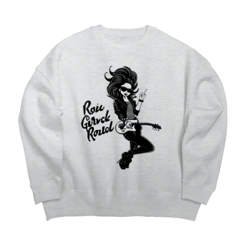 ROCKな女 Big Crew Neck Sweatshirt