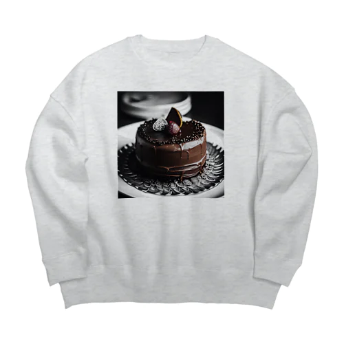 海外風チョコレートケーキ Big Crew Neck Sweatshirt