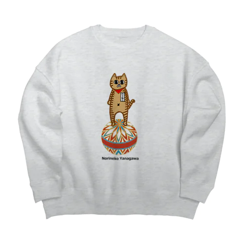 のりねこ柳川　毬乗りこてつ隊長 Big Crew Neck Sweatshirt