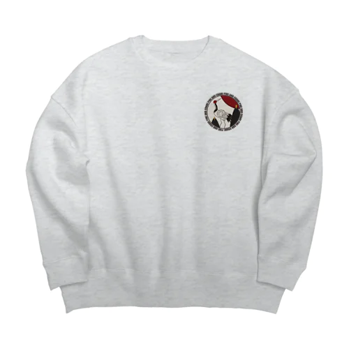 Hanafuda January Design "Pine and Crane" 一月の花札「松に鶴」 Big Crew Neck Sweatshirt