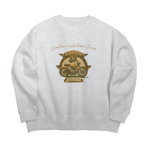 レトロバイク Big Crew Neck Sweatshirt