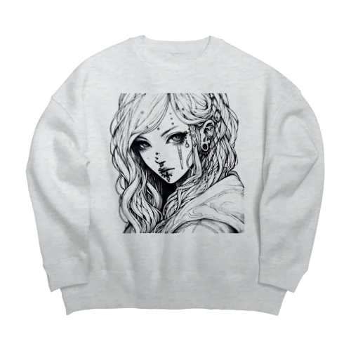 ピアス女子 Big Crew Neck Sweatshirt