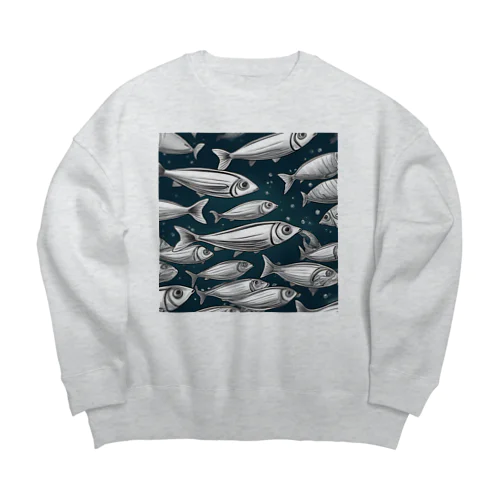 動物シリーズ15：イワシ Big Crew Neck Sweatshirt