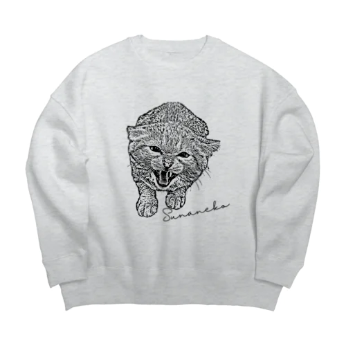 スナネコ　激おこシャー Big Crew Neck Sweatshirt