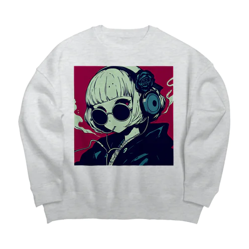 サングラス女子 Big Crew Neck Sweatshirt