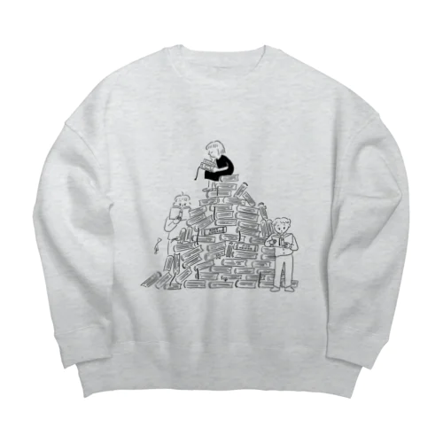 mountain of books Big Crew Neck Sweatshirt