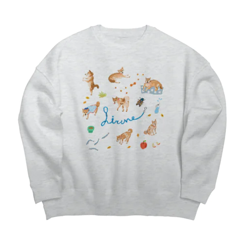 hirune days Big Crew Neck Sweatshirt