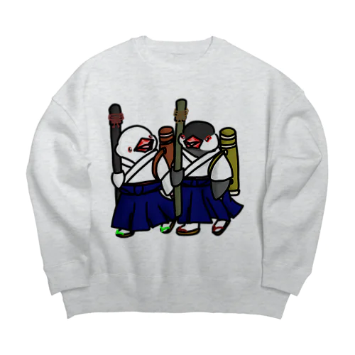 部活帰りの弓道部んちょ① Big Crew Neck Sweatshirt