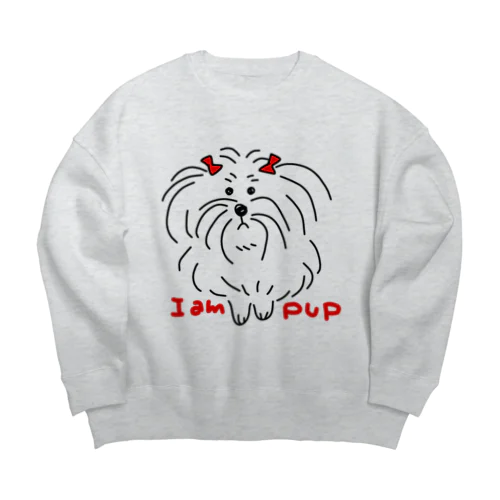 私は永遠の仔犬です Big Crew Neck Sweatshirt