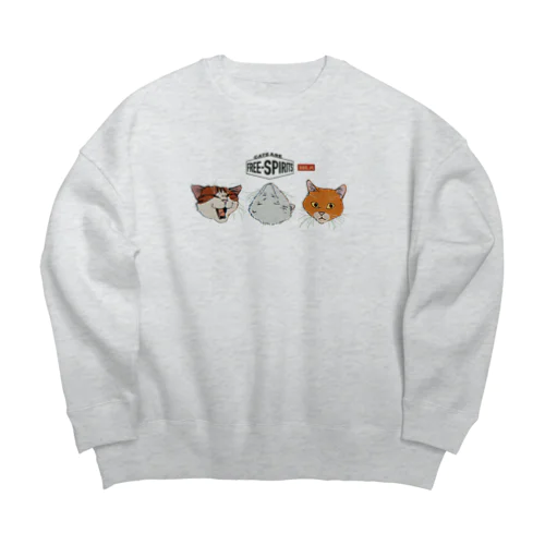 Cats【Free spirits】 Big Crew Neck Sweatshirt