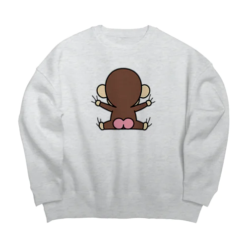 イラッとお猿さん　へばりつく Big Crew Neck Sweatshirt