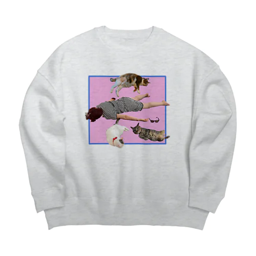 おたまと猫 Big Crew Neck Sweatshirt