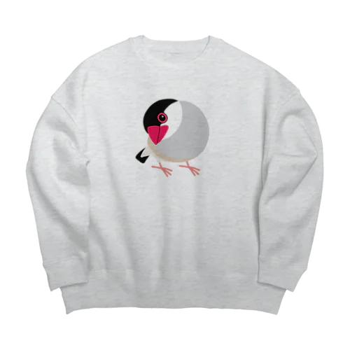 首をかしげる桜文鳥 Big Crew Neck Sweatshirt