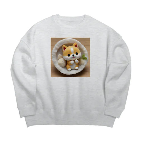 おむすび三角顔のしばちゃんワンプレート Big Crew Neck Sweatshirt