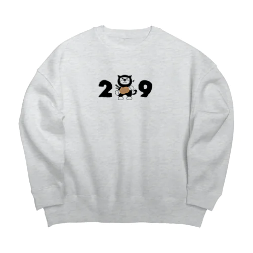 お肉大好き忍犬ふうが Big Crew Neck Sweatshirt