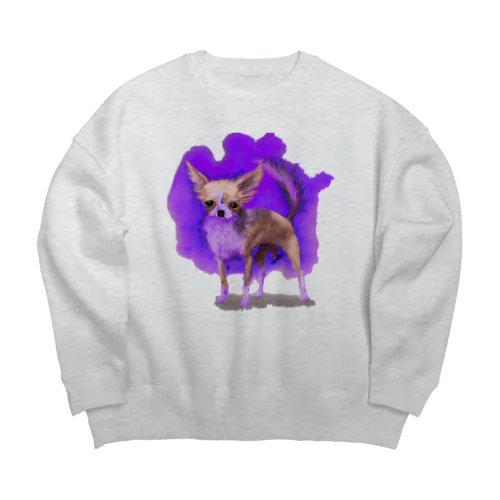 毒チワワ Big Crew Neck Sweatshirt