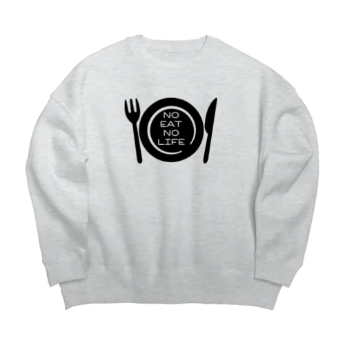 ノーイートノーライフ ブラック Big Crew Neck Sweatshirt