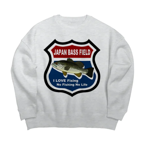 Japan Bass Field バス釣り大好き ロードサイン風 ビッグシルエットスウェット