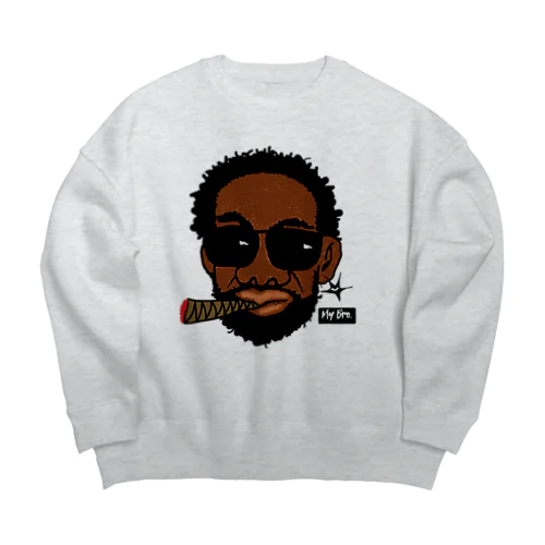 Black  Music Oyaji Big Crew Neck Sweatshirt