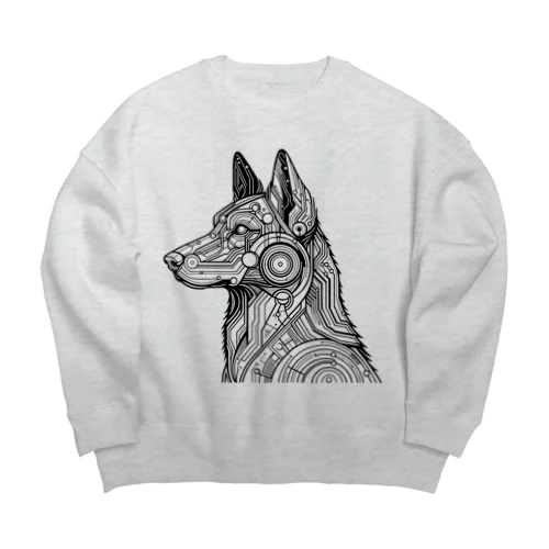 テクノな犬　ver.left  Big Crew Neck Sweatshirt