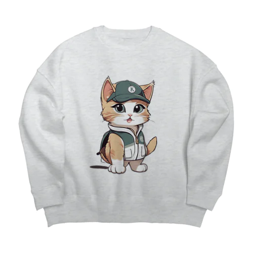 猫ゴルファー2 Big Crew Neck Sweatshirt