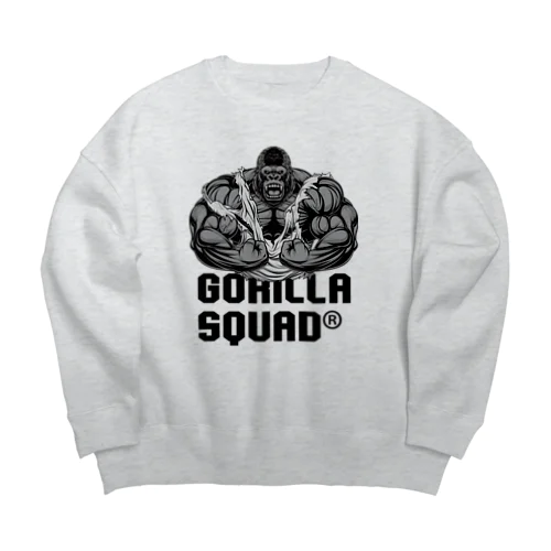 アングリーゴリラビルダー/ロゴ黒 Big Crew Neck Sweatshirt