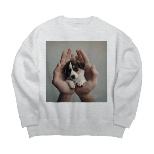 手と犬 Big Crew Neck Sweatshirt