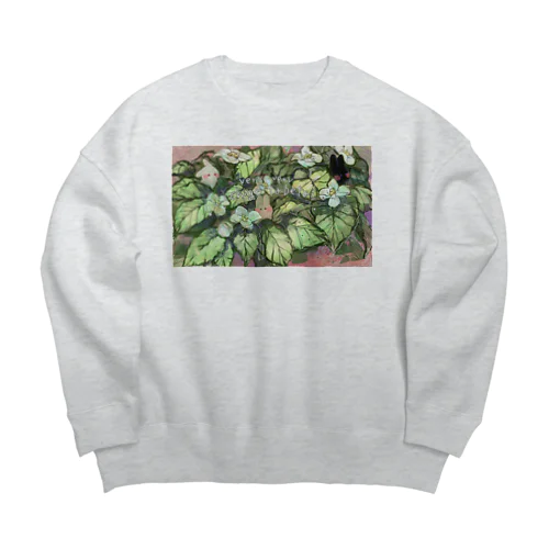 いちごたべたすぎうさぎ Big Crew Neck Sweatshirt