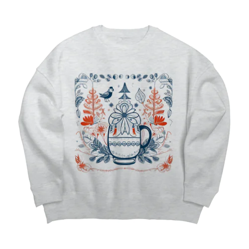 花の詩カップ(The Flower Poetry Cup) Big Crew Neck Sweatshirt