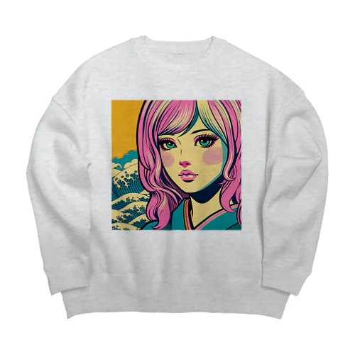 令和・浮世絵ギャル Big Crew Neck Sweatshirt