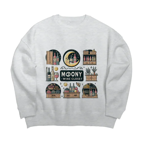 夢心地な月夜の小さなワイン屋さん Big Crew Neck Sweatshirt